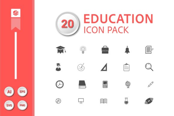 20 Education Icon Pack: Graphics and Icons for Digital Sellers