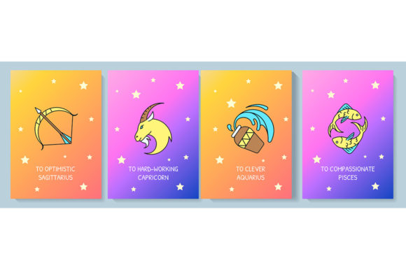 Astrological Chart Greeting Card Set: Graphics for Creative Marketing