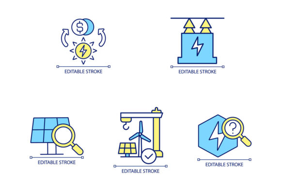 Clean Energy Generating RGB Color Icons Graphics