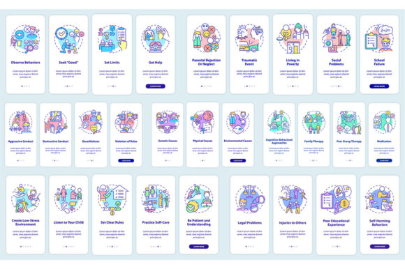 Conduct Disorder Onboarding Mobile Apps Graphics