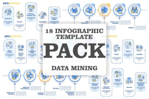 Data Mining Process Infographic Template for Graphics and Commercial Use