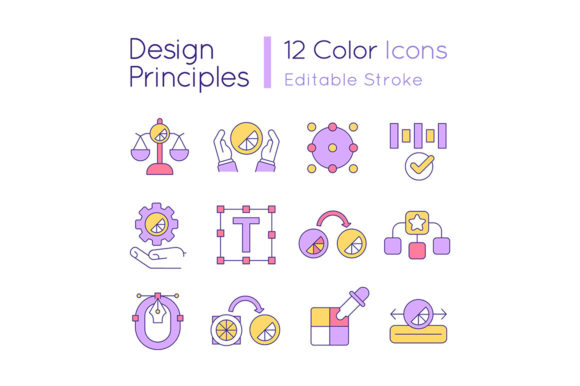 Design Principles RGB Color Icons Set
