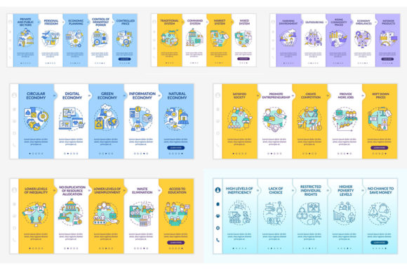 Economic System Onboarding Template Set: Graphics for Digital Publishing