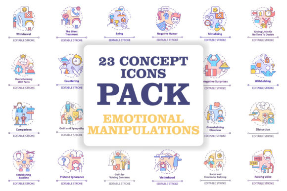 Emotional Manipulations Concept Icons Graphics