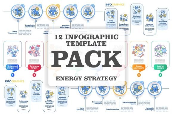 Energy Strategy Infographic Template Set for Professional Graphics