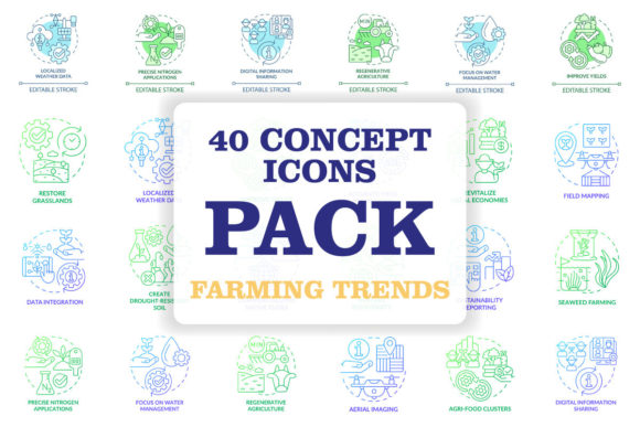 Farming Trends Concept Icons Bundle