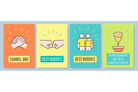 Friendship Celebration Greeting Card Set: Graphics for Branding and Marketing