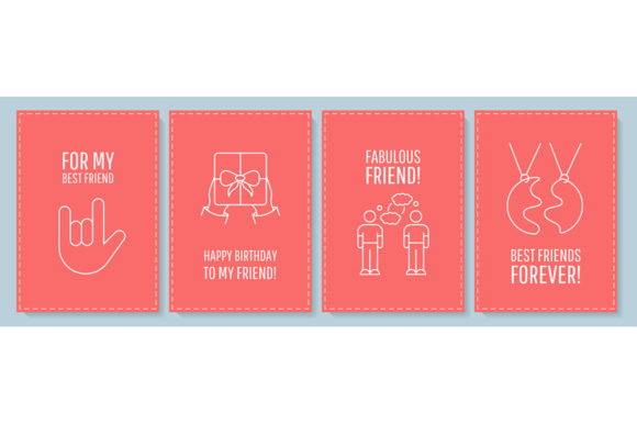 Friendship Postcard Set with Icons