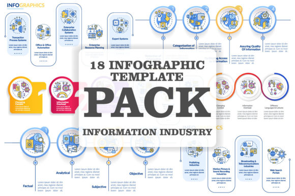 Information Industry Infographic Set: A Designer’s Take on a Versatile Graphic Design Asset