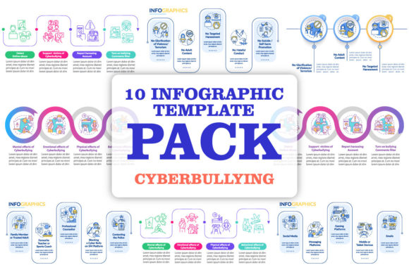 Informing Cyberbullying Infographic Set Review for Real Embroidery Projects