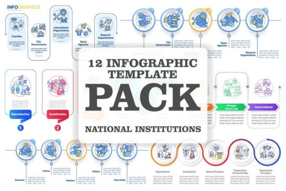 Institutions Examples Infographic Set: A Polished Graphic Design Asset for Content Creators