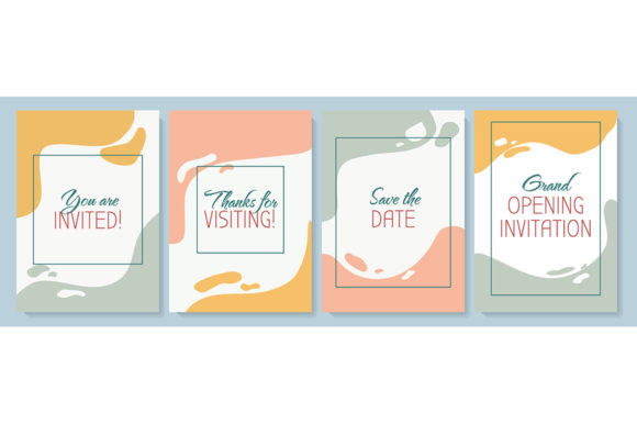 Invitations Greeting Card with Icons: Graphics for Professional Use