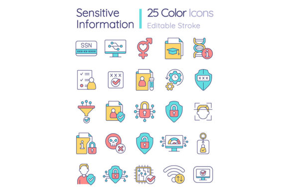 Sensitive Information RGB Color Icons