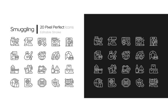 Smuggling Linear Icons Set for Graphics and Icons