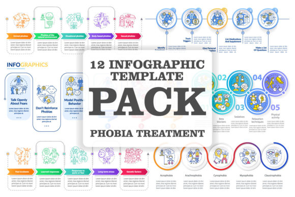 Specific Phobias Infographic Templates for Digital Sellers