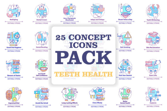 Teeth Health Concept Icons Bundle