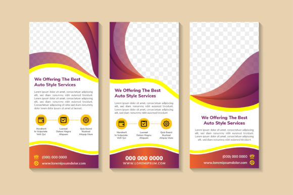 The Best Auto Style Services Vertical Ba: Graphics & Print Templates