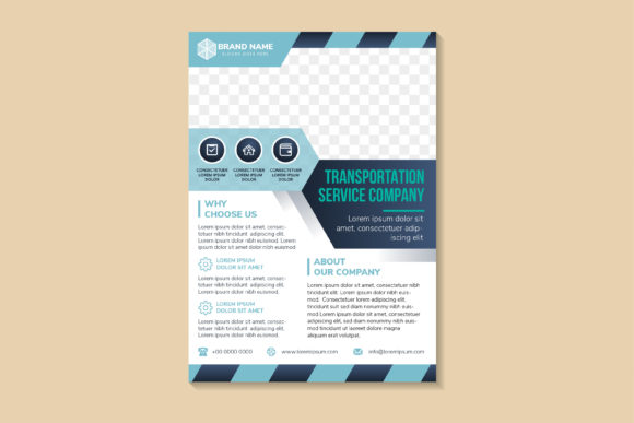 Transportation Service Company Vertical Graphics and Print Templates