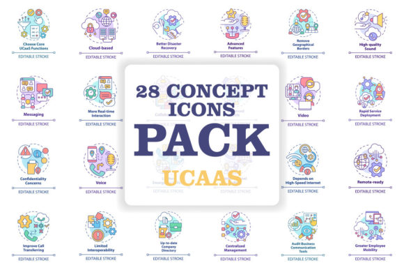 UCaaS Concept Icons Bundle: Graphics and Icons for Modern Branding